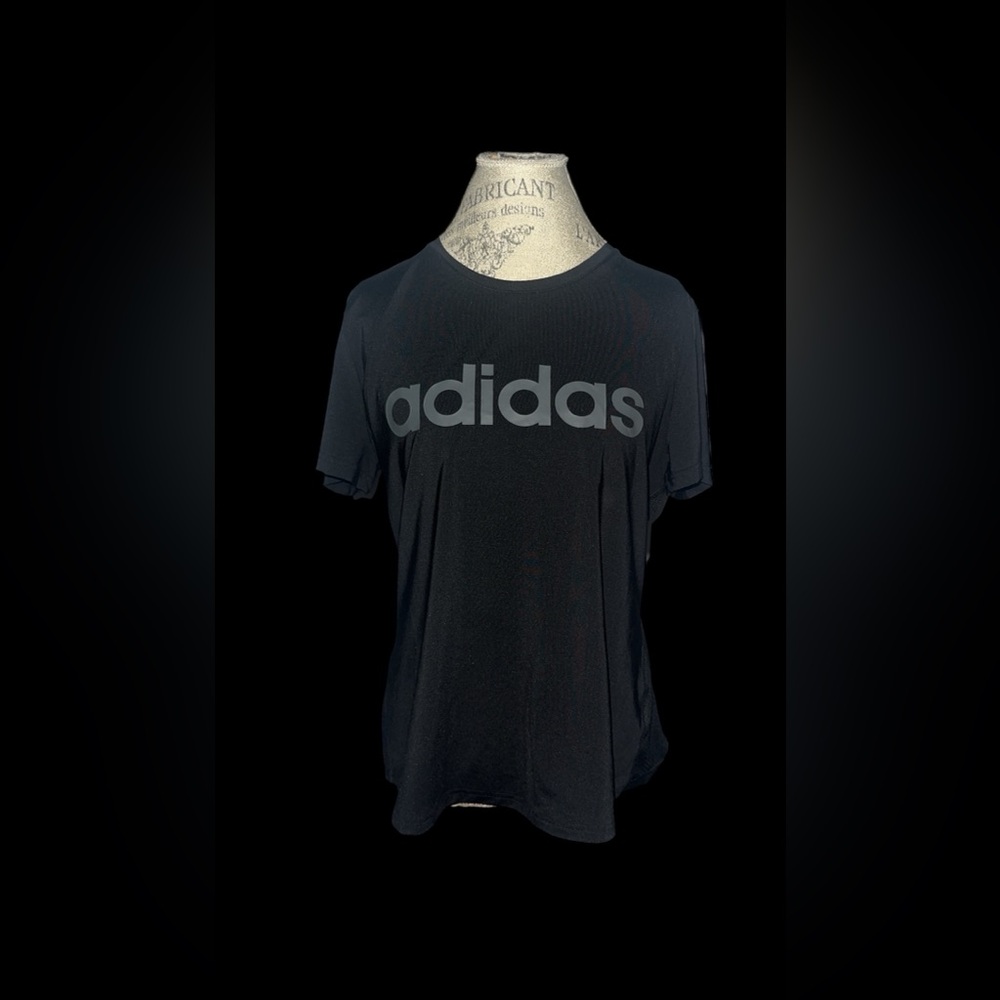 Adidas Black Tee with Gray Logo